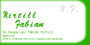 mirtill fabian business card